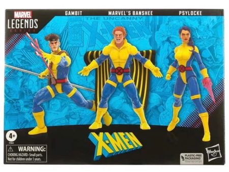 X-Men 60th Marvel Legends 3-Pack (Banshee, Gambit, Psylocke) For Sale