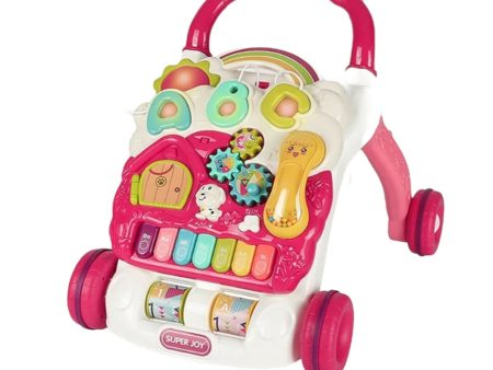 Baby Walker With Happy Enlightenment Interaction Pink Fashion