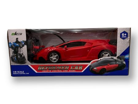 Transformer RC Car Into A Robot  2 in 1 Car Toy 2.4Ghz 1:18 Rechargeable Red Discount