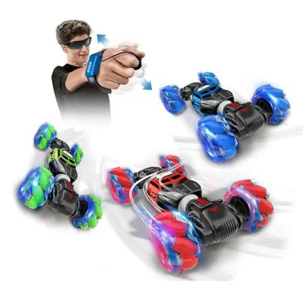 Skidding Stunt Twister Car With Remote Control and Gesture Sensor Double Sided Rotating Off Road Vehicle Blue Online Sale