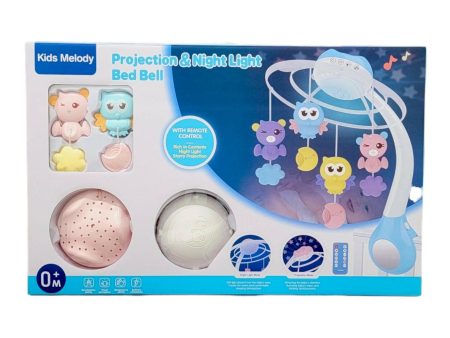 Owl And Bear Baby Infant Crib Toy Mobile Musical Projection  and Night Light With Remote Control Pink on Sale