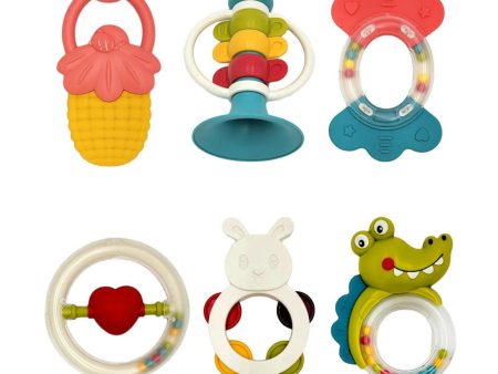 Baby Handbell Teether Set 6 PCS Colorful Rattles Fashion