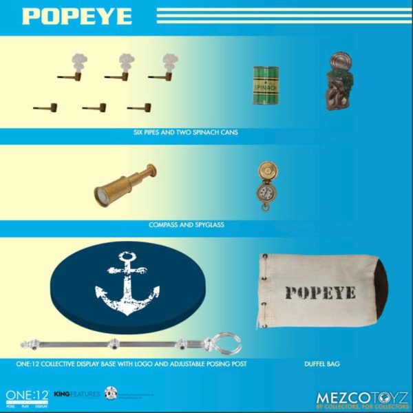 (Dented box) Mezco One12 Popeye 6” Figure Cheap