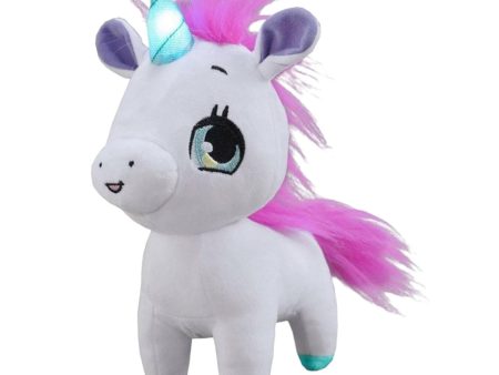 Plush Pinky Wish Me Light Up Unicorn 9  With Pink Hair Supply