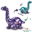 Sparkling Reversable Sequin Moving Electric Dinosaur With Roaring Sounds And Remote Control For Kids And Toddlers Fashion